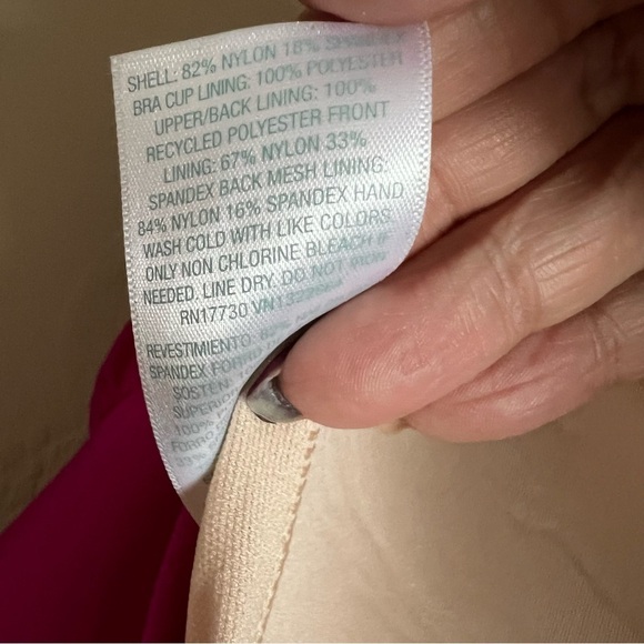 Kona Sol Pink Tummy Control Twist Front Full Coverage Strapless Bathingsuit - Picture 9 of 9